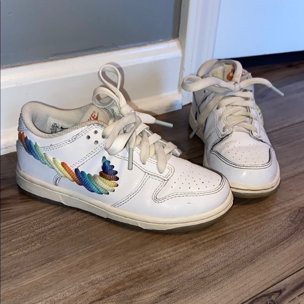 Nike dunks with Rainbow Accents